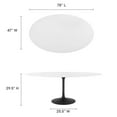 thumbnail image 3 of Modway Lippa Table à Manger Ovale de 78 Pouces en Noir et Blanc, 3 of 7