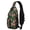 Football Icon Green Pattern, variant on Football Icon Darkblue Pattern Sling Backpack, Casual Day Sling Pack with Earphone Port, Adjustable Strap Gift Ideas for Holiday Birthday Gifts