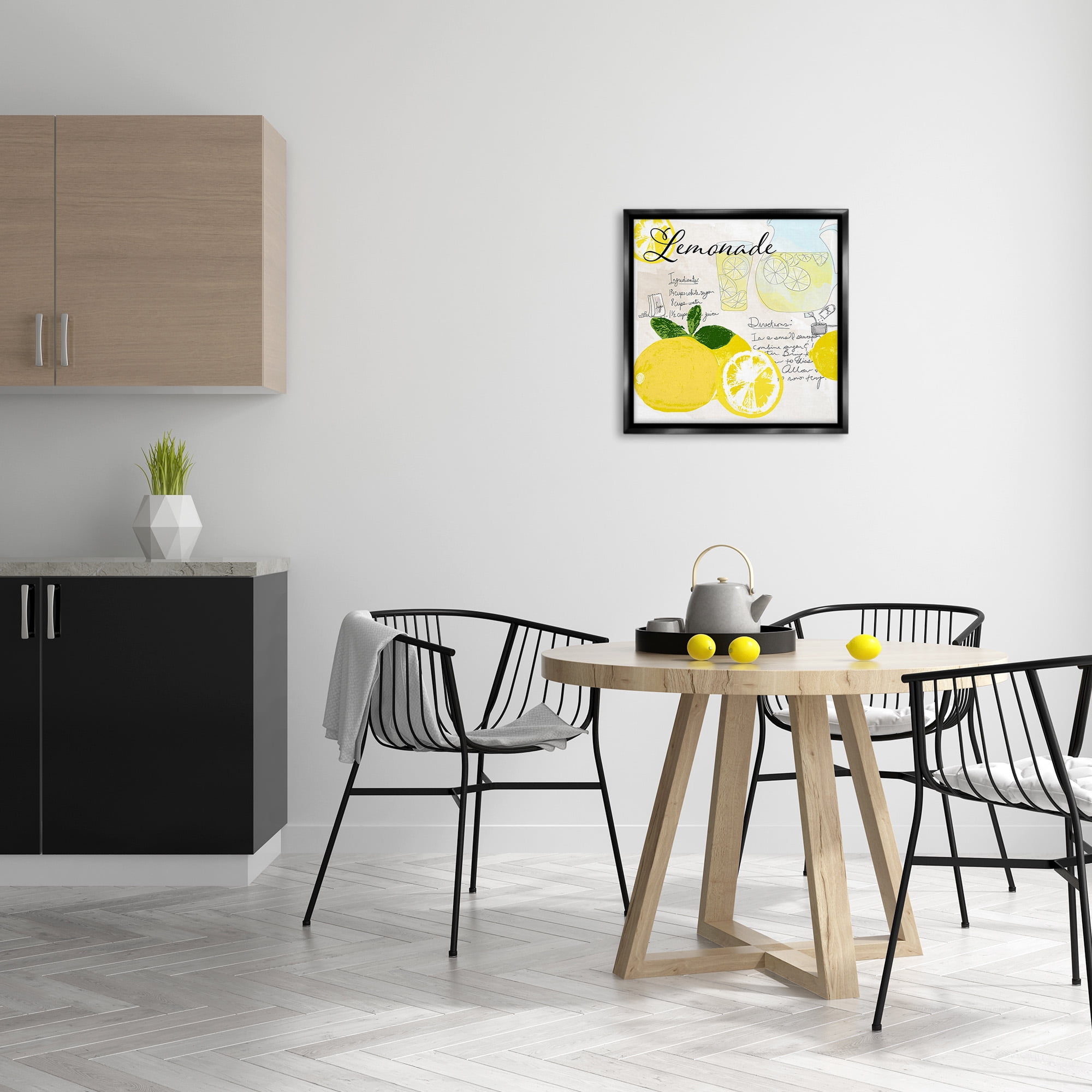 Stupell Industries Summer Lemonade Recipe Food & Beverage Painting Black Floater Framed Canvas Art Print Wall Art, 25 x 25