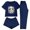 Navy women cow print pajama set a2, variant on sdhkgrrt Women's 3 Piece Pajama Set Short Sleeve Round Neck Top Matching Shorts Long Pants Cute Cow Printed Casual Lounge Outfit Soft Sleepwear Comfy Tracksuit, Black 2XL