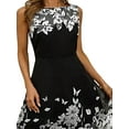 thumbnail image 3 of DYMADE Women Plus Size Sleeveless Round Neck Midi Length Printed Dress, 3 of 4