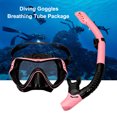 thumbnail image 1 of Gafas de natación para adultos, máscaras de buceo, juego de tubos de respiración para esnórquel (rosa), 1 of 6