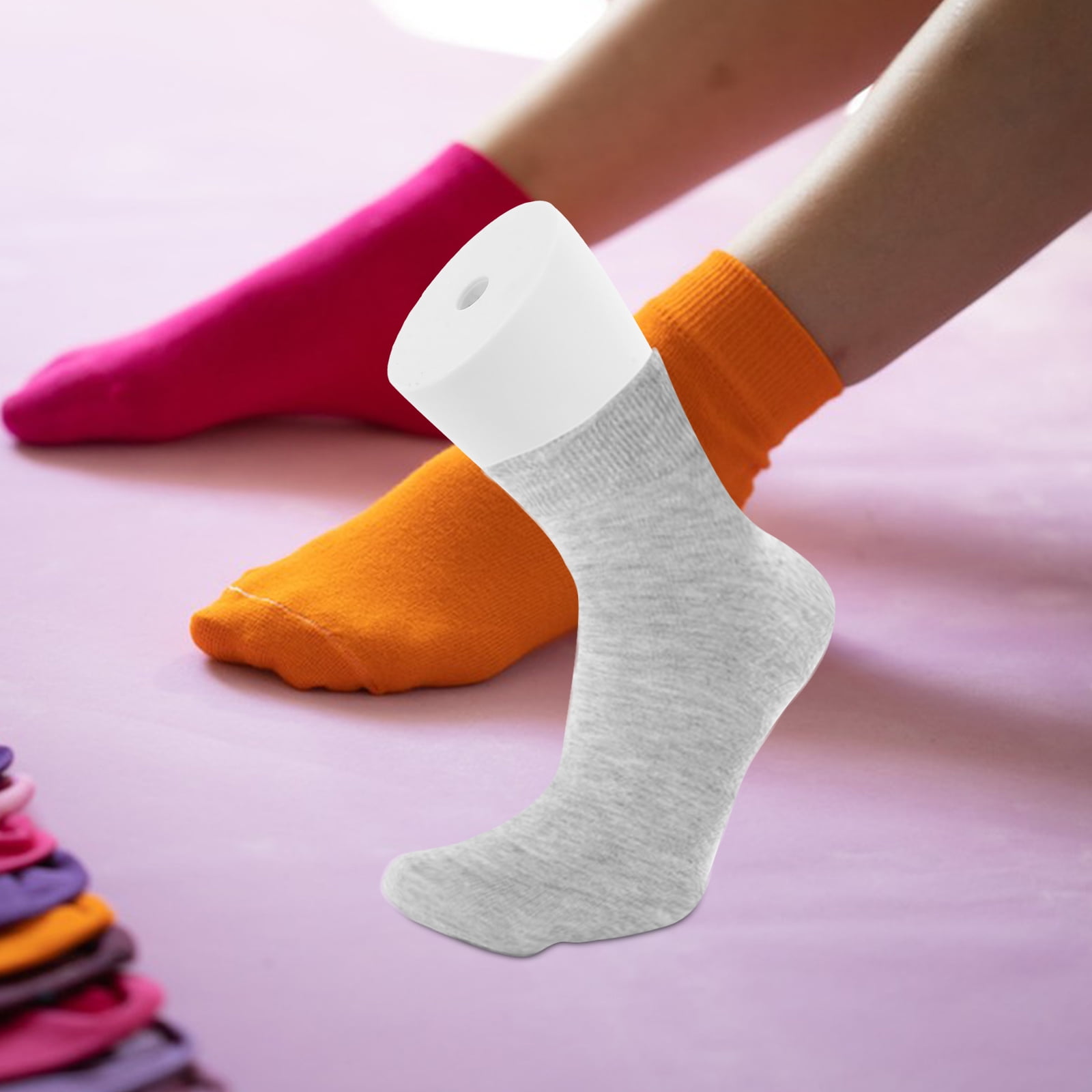 TAILTOSS Mannequin Feet Display Pair for Toe Socks and Anklets, Easy to Clean, White, 21x20x8 Inches
