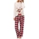 thumbnail image 4 of Family Christmas Pjs Conjuntos a juego Deer Plaid Jammies para bebés Adultos y niños Holiday Christmas Sleepwear Set Xemadio WRMH-1543-22, 4 of 6