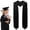 Black, variant on 71.6 Inch Unisex Graduation Stole, Adult Plain Graduation Sash Honor Classic End With Trim for Academic Commencements, Graduation Sash Gift, Black