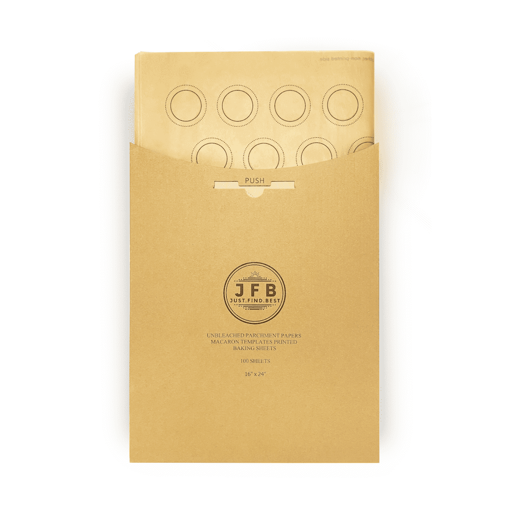 Just.Find.Best Macaron Parchment Paper Baking Sheets with Pre-Printed Templates, Pre-Cut 16"x24" - 100 Sheets