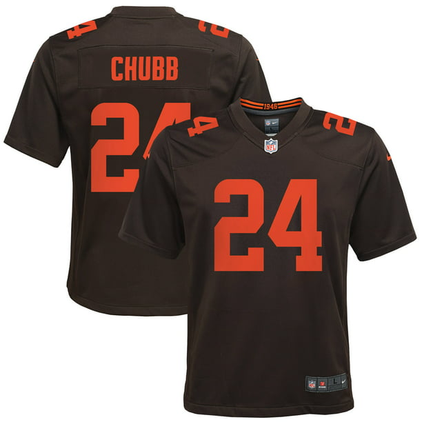 NFL Team Apparel Youth Cleveland Browns Nick Chubb #24 Brown Player T ...