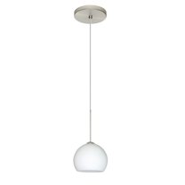 1XT-565807-SN-Besa Lighting-Palla 5-One Light Cord Pendant with Flat Canopy-4.75 Inches Wide by 3.88 Inches High-Satin Nickel Finish-Opal Matte Glass