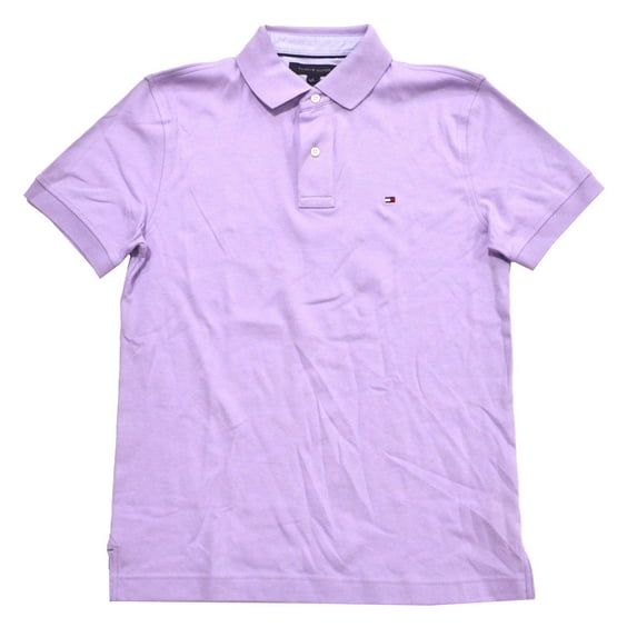 Tommy Hilfiger Mens Custom Fit Interlock Polo Shirt (L, Lavender)