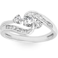 thumbnail image 1 of 1/2ct Twist Diamond Engagement Wedding Ring Set 14K White Gold, 1 of 4