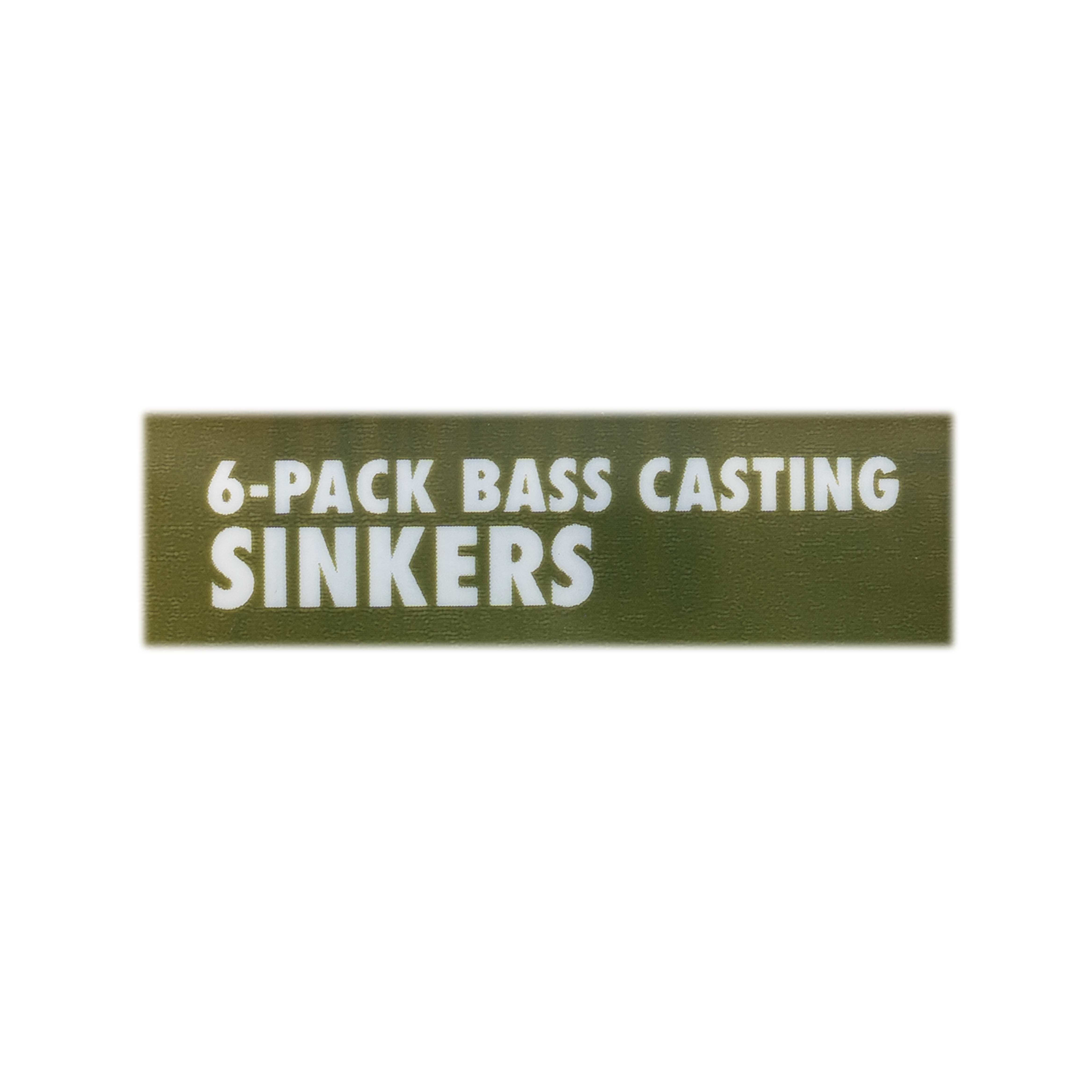 (6 pack) Ozark Trail Bass Casting Sinkers, 3/16 oz, 6-Pack