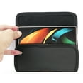 thumbnail image 2 of Case for Nokia C300/C110/G310/C210 Motorola ThinkPhone, Nakedcellphone Black Vegan Leather Horizontal Pouch [Metal Clip, Belt Harness, Magnetic Closure] for Cell Phones Up To 6.5" Tall, 2 of 10