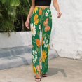 thumbnail image 3 of Floral Butterfly Print High Waisted Casual Flared Trousers Summer Home Pants Gift Street Fashion Night Club Big Size Trousers, 3 of 5
