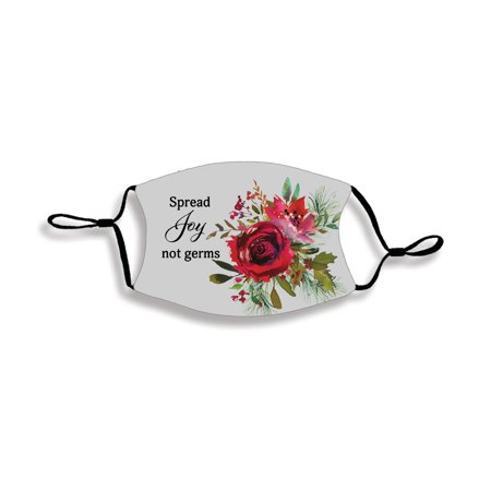 Spread Joy Not Germs Black One Size Fabric Fashion Face Covering Mask