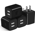 thumbnail image 2 of X-EDITION Cargador de pared USB, paquete de 4 adaptadores de corriente USB de doble puerto de 2,1 A, cargador de pared, bloque de carga compatible con iPhone 13 12 11 XS XR X 8 7 6S 6 Plus SE, Pad, Sa, 2 of 4