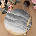 thumbnail image 3 of Grey Beach Coastal Round 13 Inch Placemats Set of 8, Summer Nautical Seaside Ocean Ombre HeatResistant Non Slip Place Mats for Dining Table, Wipeable Braided Kitchen Table Mats for Housewarming, 3 of 9