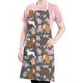thumbnail image 5 of Cute Boxer Dog and Flowers Florals Apron-Garden Aprons for Women with Pockets-Cotton Linen Waterproof Kitchen Cooking Gardening Aprons Adjustable for Kitchen,Cooking,BBQ and Salon 33x27 Inch, 5 of 7