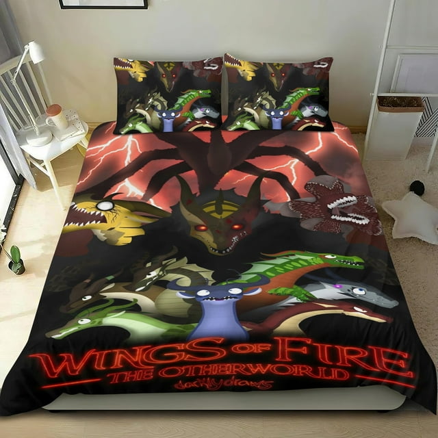 Alas de Fuego Conjunto de sábanas temático, trío de piezas, cómodo y amigable con la piel, diseño único, regalo de decoración para el hogar para familiares, amigos y fans, 90 cm * 190 cm