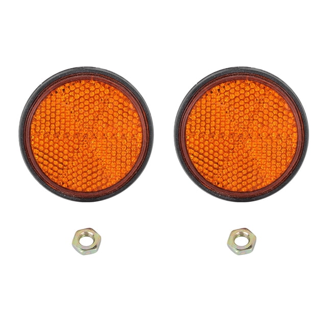 2 Pcs Réflecteur Rond Universel Moto Vélo Réflecteur Rouge Matériau PMMA