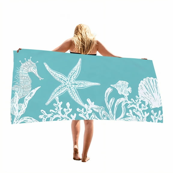 AUQ Beach Towels,Broad Coverage Range Microfiber Beach Towel,Crease Proof Personalized Beach Towels for Kids,Style1,28"x56"