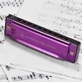 thumbnail image 2 of Armónica Llave de C Diatonic Harmonica Mouthorgan with ABS Reeds Espejo Diseño de la superficie 10 hoyos Blues Harmonica Perfecto para principiantes Estudiantes profesionales Kid Purple Tomshoo Armónica, 2 of 6