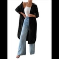 thumbnail image 1 of Camisas Casuales de Media con Botones para Mujer, Blusas Largas con Solapa , Tops Negro XL, 1 of 9