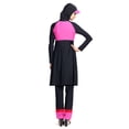 thumbnail image 3 of Modest Sea Emma 3-Piece Swimsuit Burkini Set, Medium Black & Fuchsia, 3 of 3