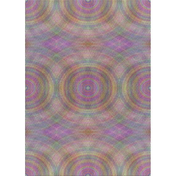 Ahgly Company Machine Washable Indoor Rectangle Transitional Purple Area Rugs, 6' x 9'