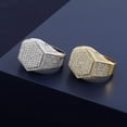 thumbnail image 3 of Mens Iced Out CZ Hexagon Bling Pinky Ring 18k gold Plated Hip Hop Ring for Men, 3 of 6