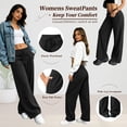 thumbnail image 4 of TEMOFON Womens Sweatpants Wide Leg Sweat Pants Elastic Waisted Casual with Pockets Drawstring Workout Pants, 4 of 8