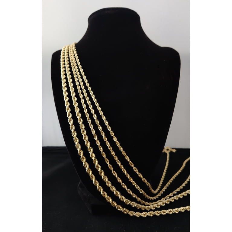 10K Gold Rope Chain Gold Rope Chain Necklace 2mm 2.2mm 2.6mm 3.2mm