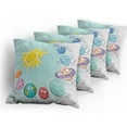 thumbnail image 5 of Ambesonne Space Throw Pillow Cover 4 Pack, Cartoon Sun Planets, 24", Multicolor, 5 of 7