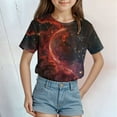 thumbnail image 2 of ZTKWD Shirts for Boys Girls Kids Tops Short Sleeve Starry Sky Galaxy Print for Teens 6-16 Years, 2 of 4