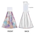 thumbnail image 3 of Yayeee Kitchen Hanging Hand Towels Set of 2 with Loop Bathroom Absorbent Tie Towel, Watercolor Marble Pattern, 3 of 7