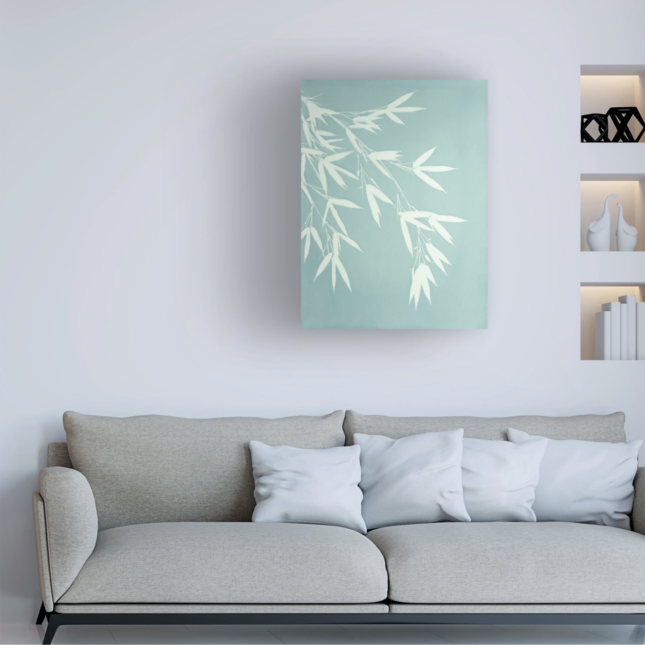 Canvas Wall Art - Christine So 'Celadon Bamboo' Wall Art for Living Room, Bedroom, or Office Décor by Trademark Fine Art - 24 x 32 Inches