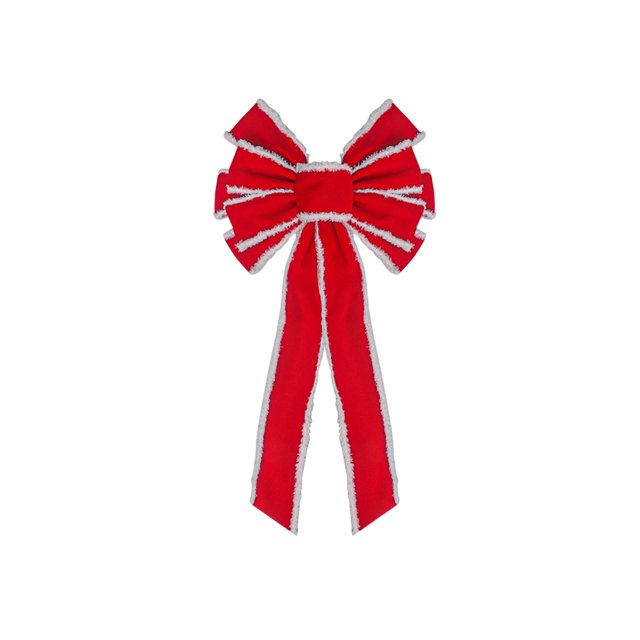 Velvet Ribbon Christmas Red Swallowtail Bow Decoration Wires Trims Flocking Bow