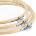 thumbnail image 2 of 3 Pack 4 Inch Wood Embroidery Hoop Circle Cross Stitch Hoop Ring for Art Craft Handy Sewing, 2 of 7