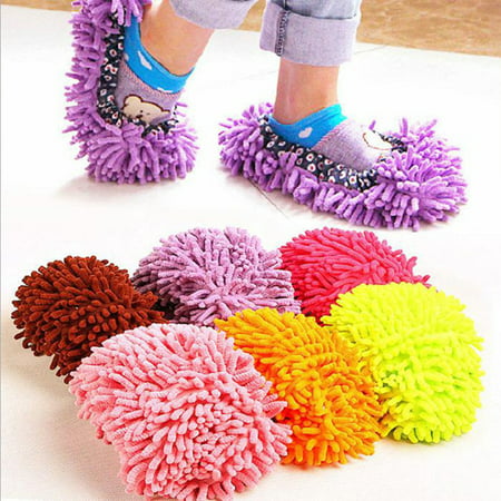 1 Pair Mop Slippers Dusting Cleaning Foot Socks Shoe Lazy Quick House Floor