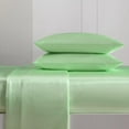thumbnail image 4 of Betsey Johnson  Solid Satin Green Twin Sheet Set, 4 of 7