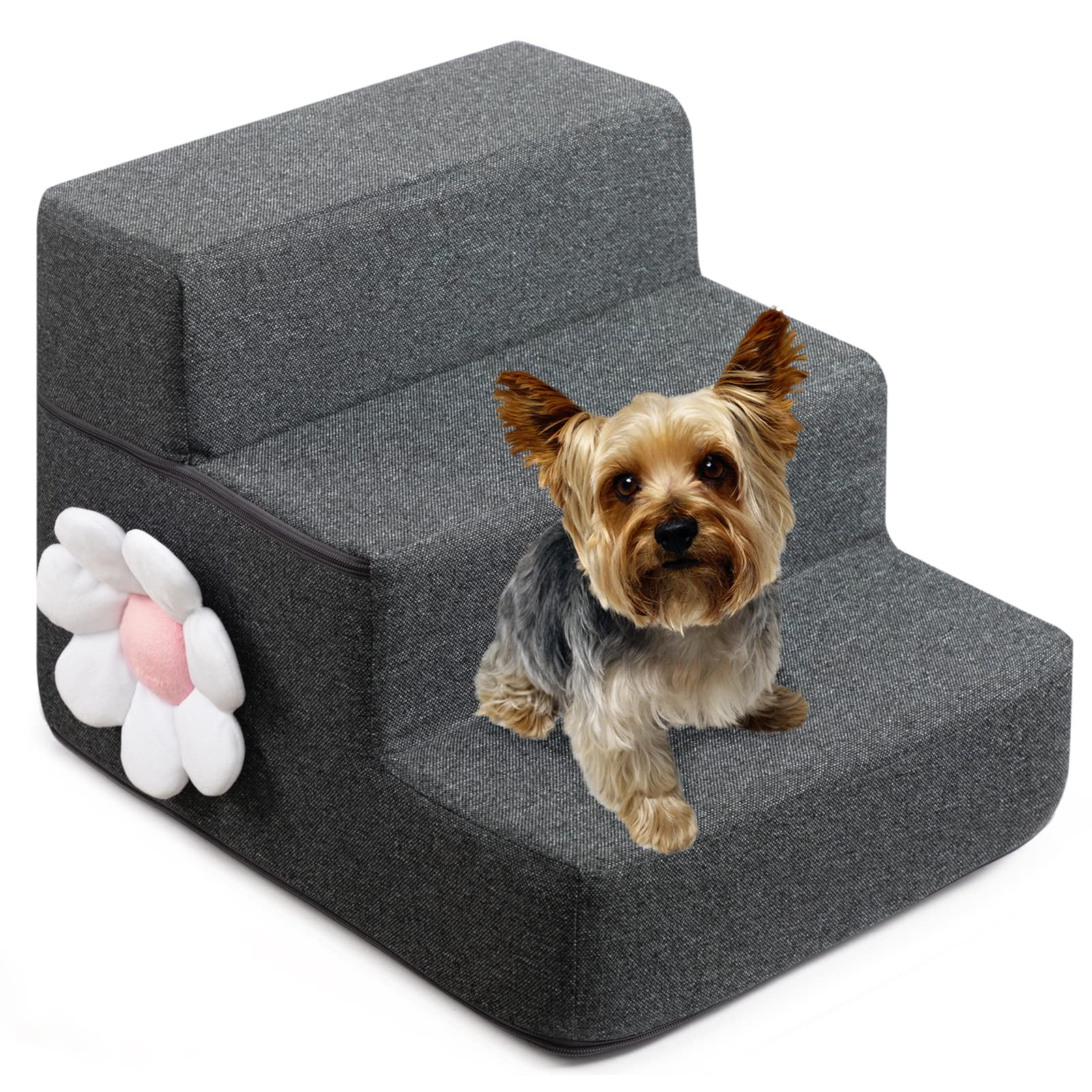 PAPITLULU Pet Stairs Portable Foldable Foam Dog Step for High Beds Or ...