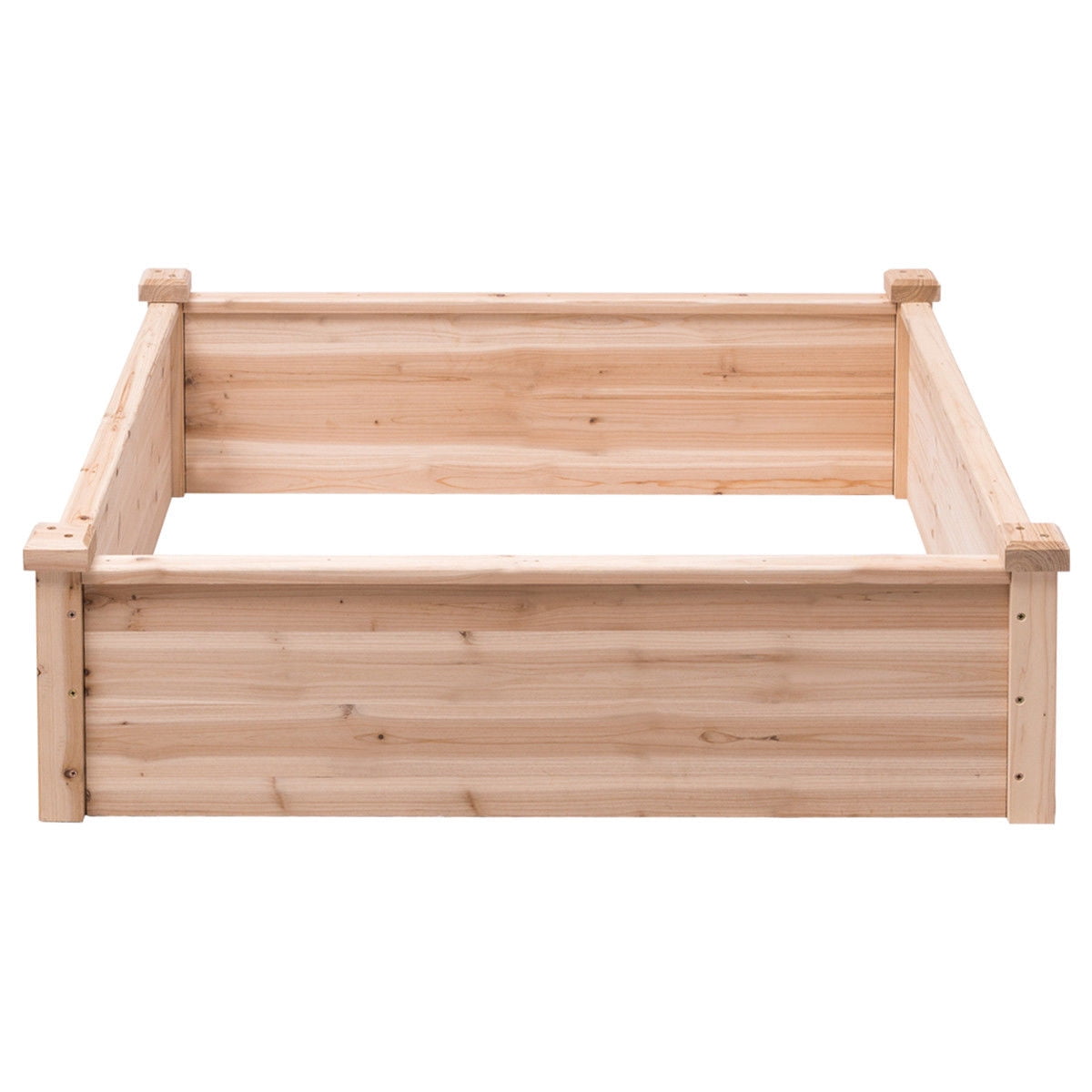 Gymax Wooden Garden Bed Vegetable Flower Raised Square Planter Kit Outdoor Garden