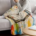 thumbnail image 6 of Flannel Throw Blanket for Couch Sofa Bed, Abstract Open Book Soft Cozy Warm Fuzzy Blanket 50x60in, 6 of 9