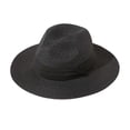 thumbnail image 2 of Rodiuiu Panama Hat Women Men Wide Brim Straw Beach Hat Ribbon Decor Breathable Elastic Fit Summer Sun Hat Vacation Accessory, 2 of 8