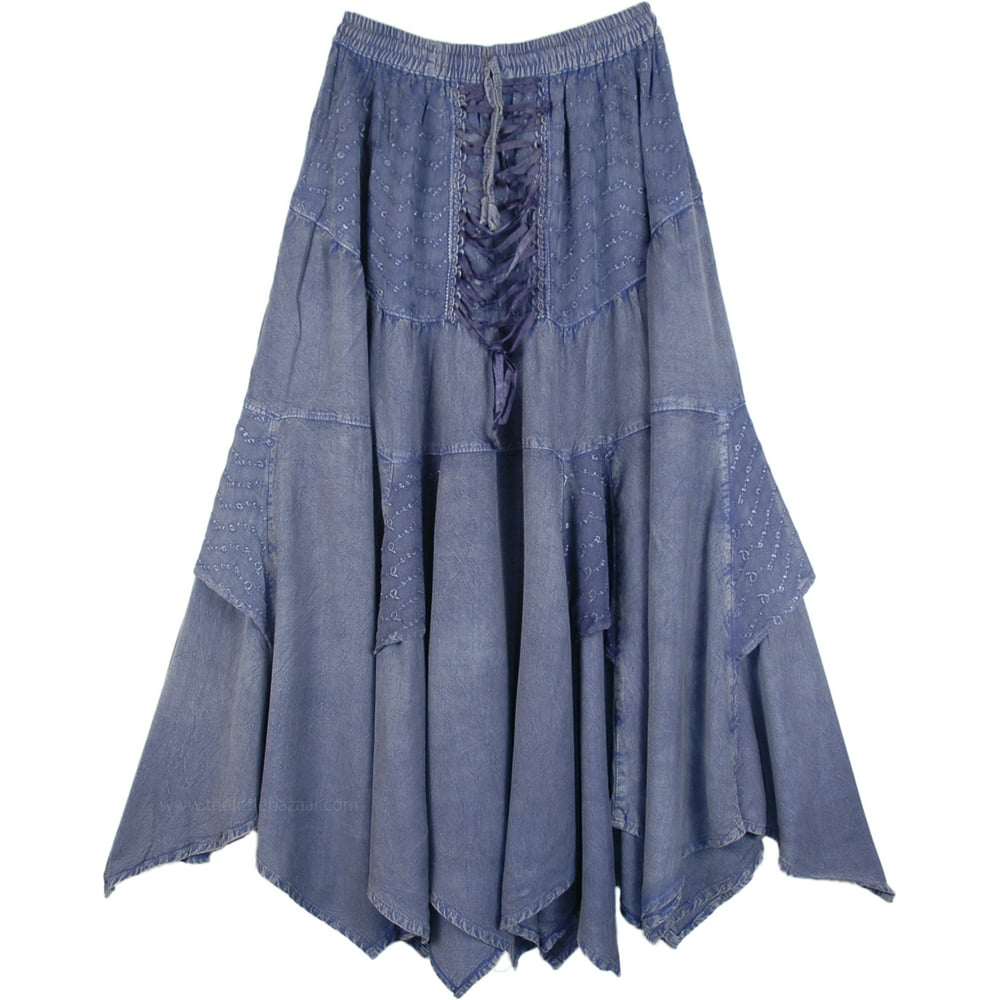 TLB - Cowgirl Chic Handkerchief Hem Skirt in Cool Amethyst - Walmart ...
