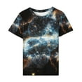 thumbnail image 4 of Penkiiy Galaxy Printed Shirt , Women's Cosmic Star Sky Print Funny Casual Fashion Short Sleeve Tops Blouse XL Black, 4 of 7