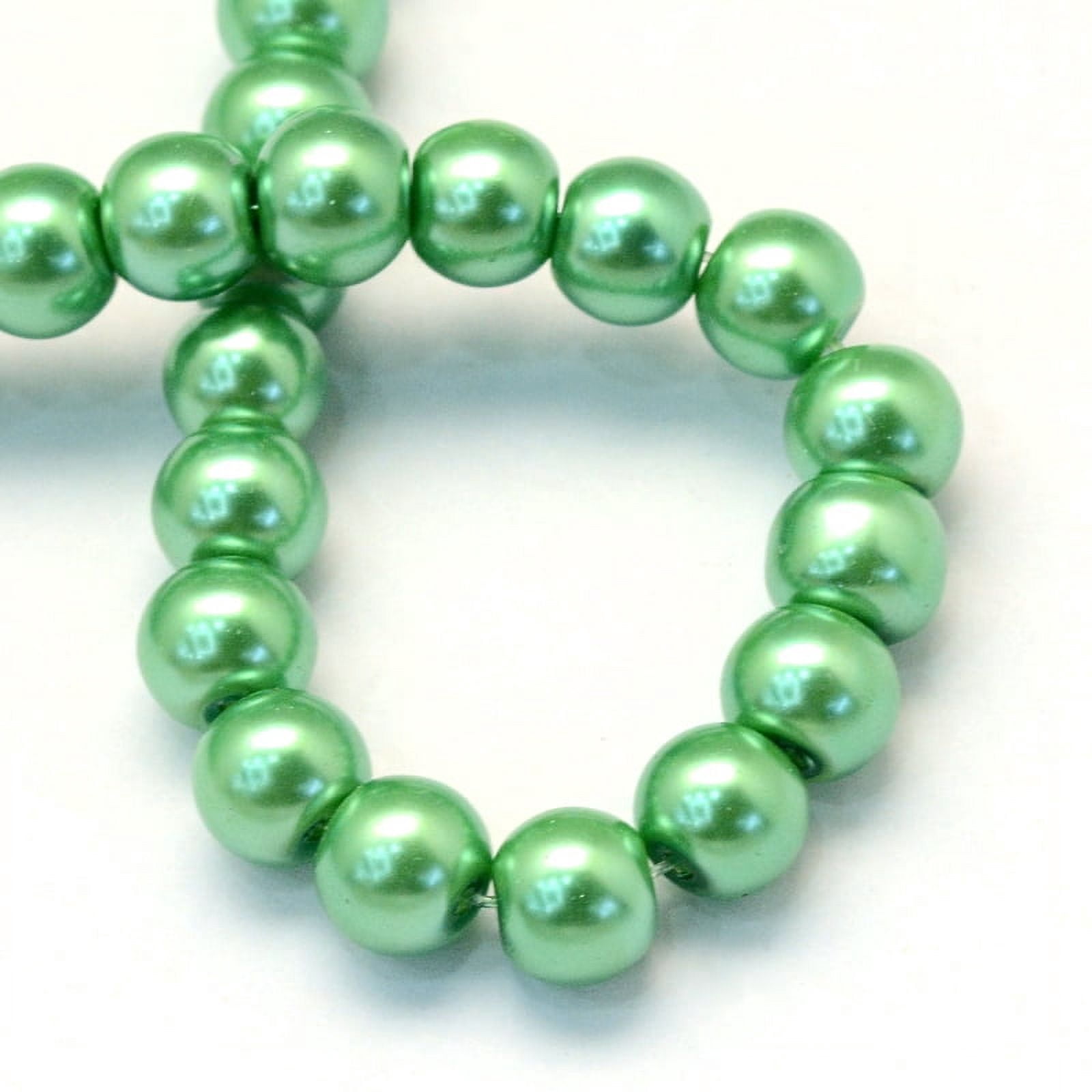 Baking Painted Pearlized Glass Pearl Round Bead Strands Medium Sea Green 6~7mm Hole: 1mm about 135~140pcs/strand 31.4 inch
