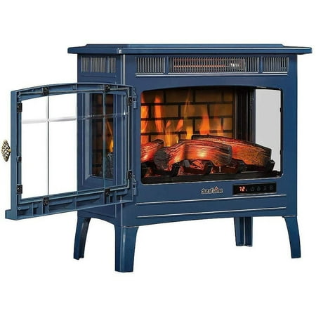 Duraflame 3D 24 W x 23.4 H x 12.9 D inch Infrared Electric Fireplace Stove - Navy, DFI-5010-07