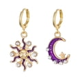 thumbnail image 2 of HOARBOEG Sun Geometric Semicircle Rhinestone Female Earrings Jewelry Mother's Day Jewelry, 2 of 9