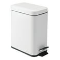 thumbnail image 7 of mDesign Small 1.3 Gallon Rectangle Metal Step Can with Liner/Handle, White, 7 of 7
