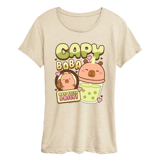 CapyFun - Capybara Capy Boba - Women's Short Sleeve Graphic T-Shirt